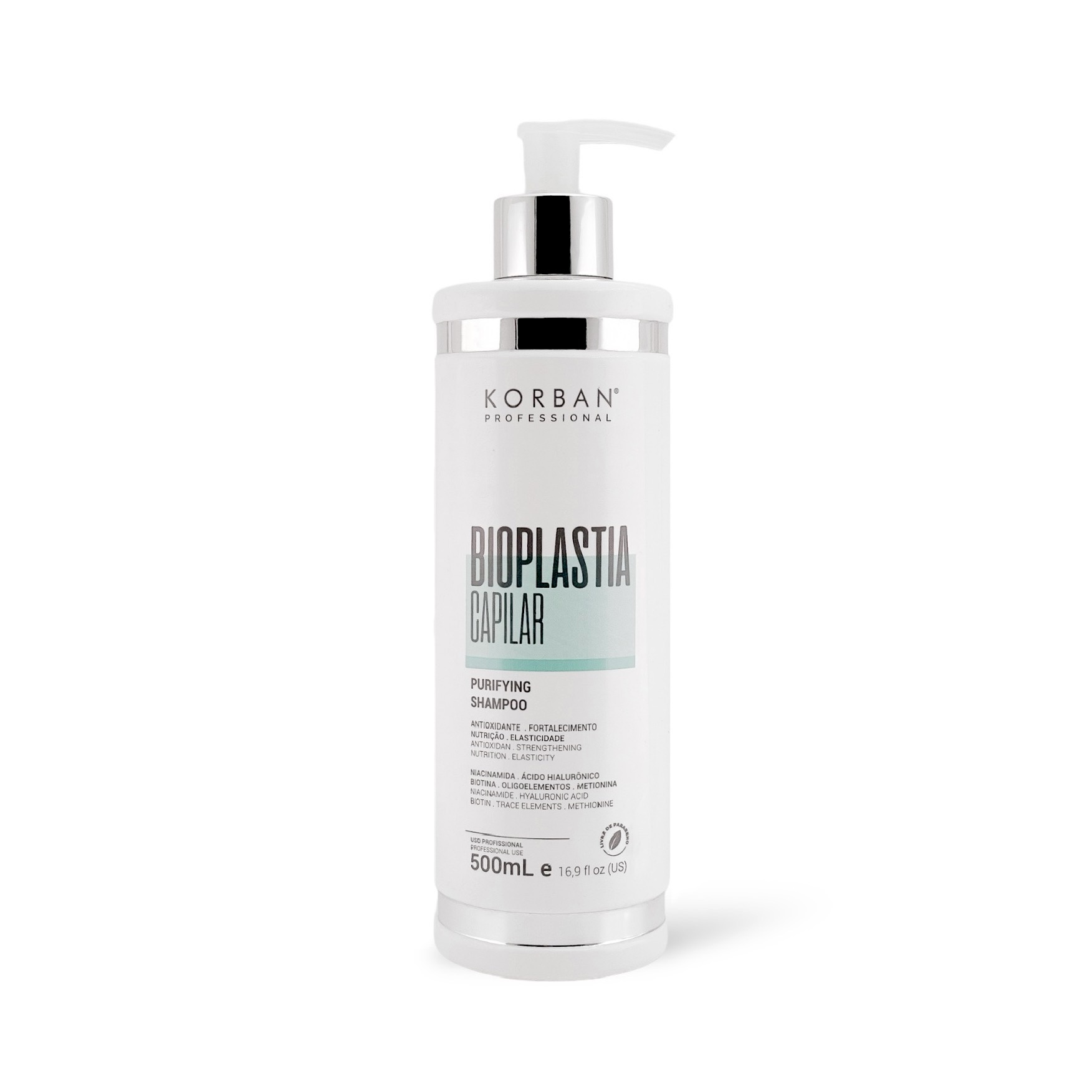 © 2023 moneli.lt | MONELÍ | KORBAN Bioplastia Capilar Purifying Shampoo - intensyviai atstatantis šampūnas 500 ml