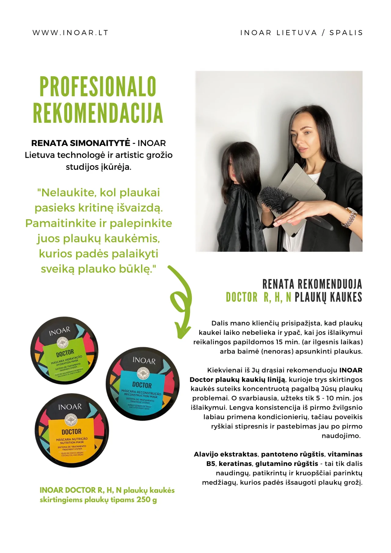 INOAR Doctor Mask Nutrition - maitinanti kaukė 250 g.