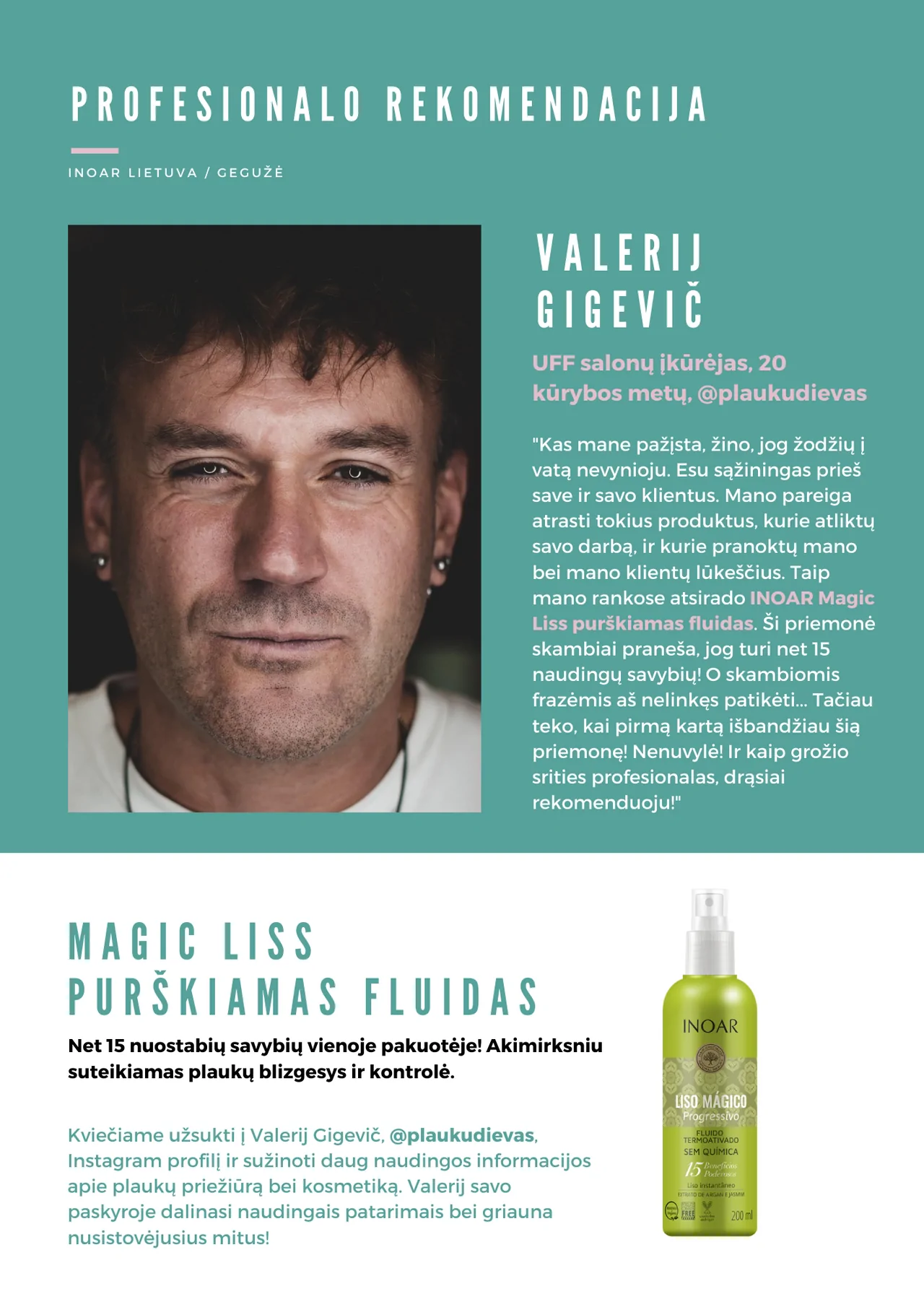 INOAR Liso Magico Progressivo - purškiamas fluidas 200 ml.