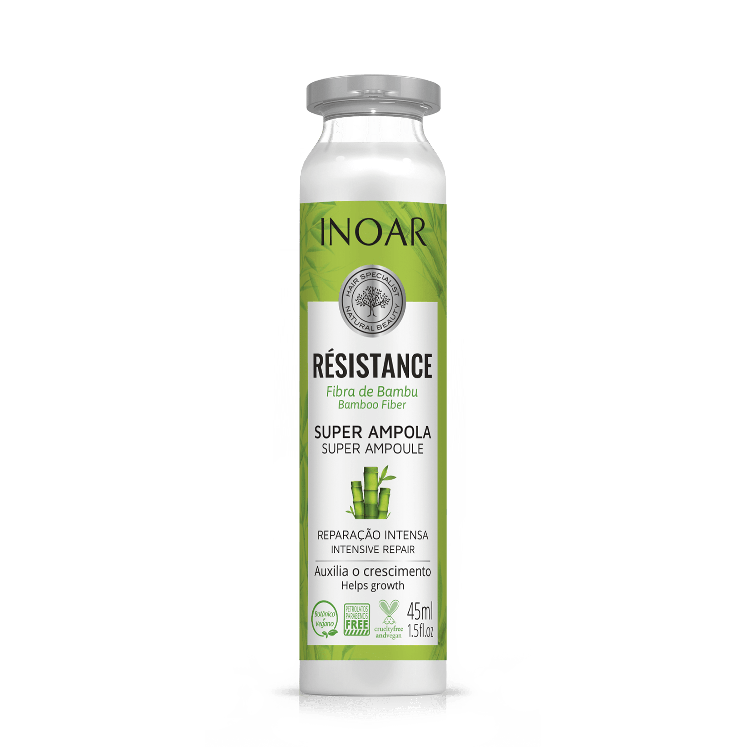 INOAR Resistance Fibra de Bambu Ampola - ampulė pažeistiems plaukams 45 ml.