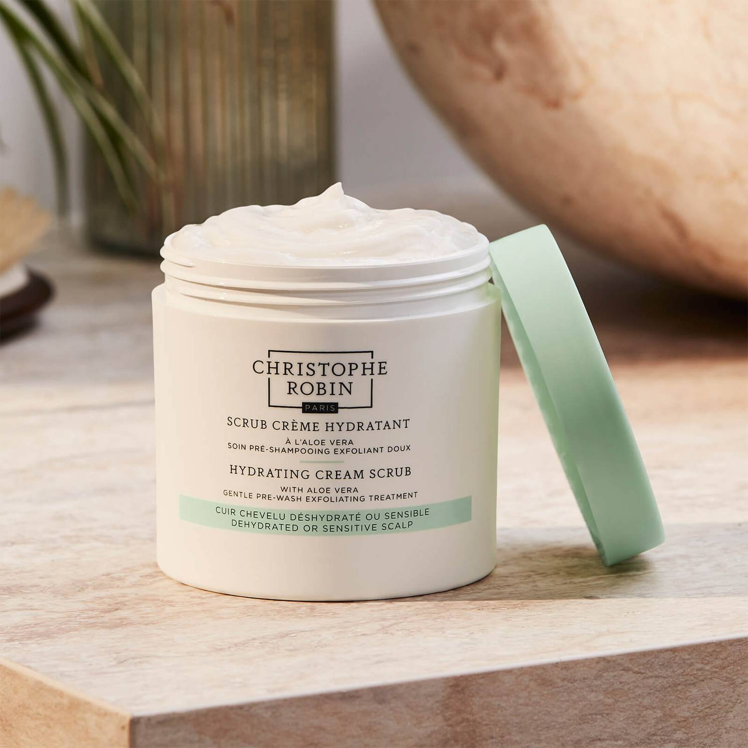 Christophe Robin Hydrating Cream Scrub kreminis galvos odos šveitiklis su alijošiumi 250 ml...