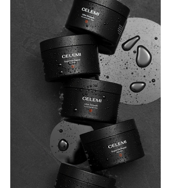 CELEMI Ultra Smooth itin turtingos sudėties maitinamoji, žvilgesio suteikianti plaukų kaukė 200 ml
